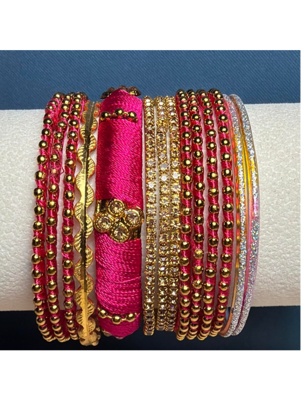 Pink and gold children's bangles set